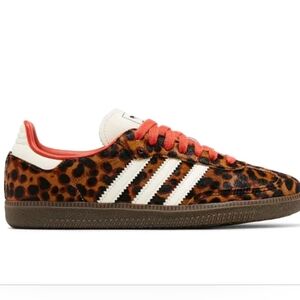 Adidas Animal Print Sneakers with Coral Highlights